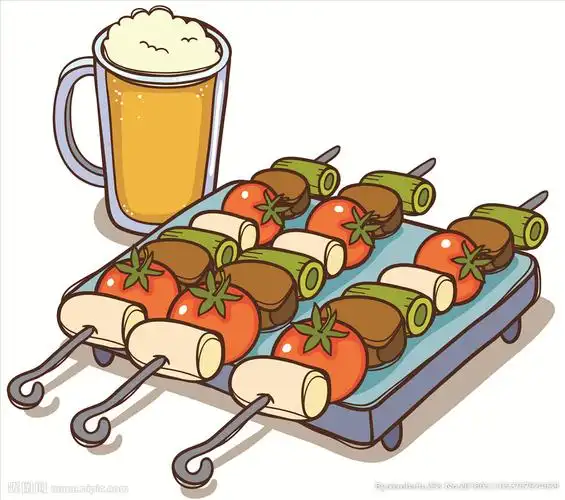 烤串啤酒设计图__卡通设计_广告设计_设计图库_昵图网nipic.com