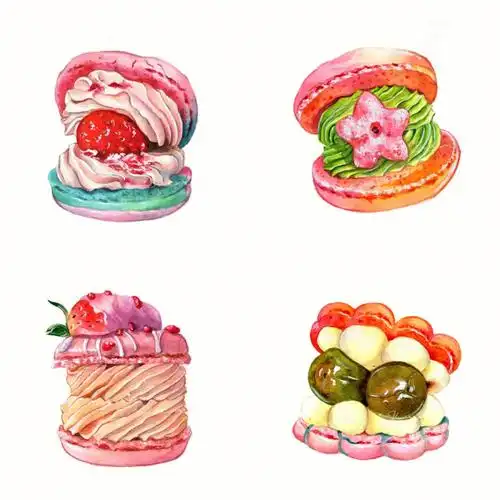 重新画画营业啦,最近有点忙碌,过来瞅瞅我画的马卡龙,少女的颜色耶!