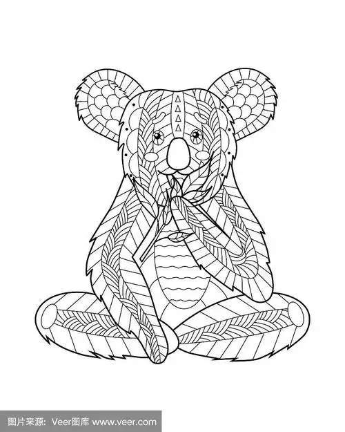 乱画,树袋熊,嫩枝,彩色书,可爱的