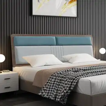 床头板软包北欧皮艺简约现代双人轻奢免漆床靠背定制床头靠背板落地