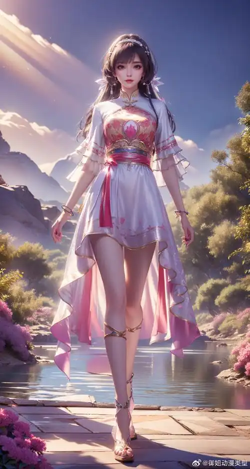 竖屏高清壁纸 粉嫩肌肤甜美红莲 国漫女神