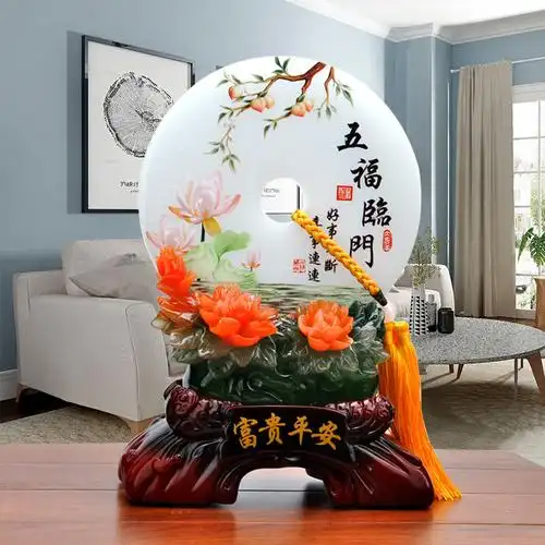 连执平安扣花瓶家居摆件平安如意摆件酒柜电视柜玄关客厅礼品 平安扣