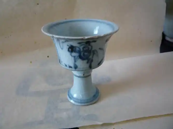 明代正统人物高脚杯