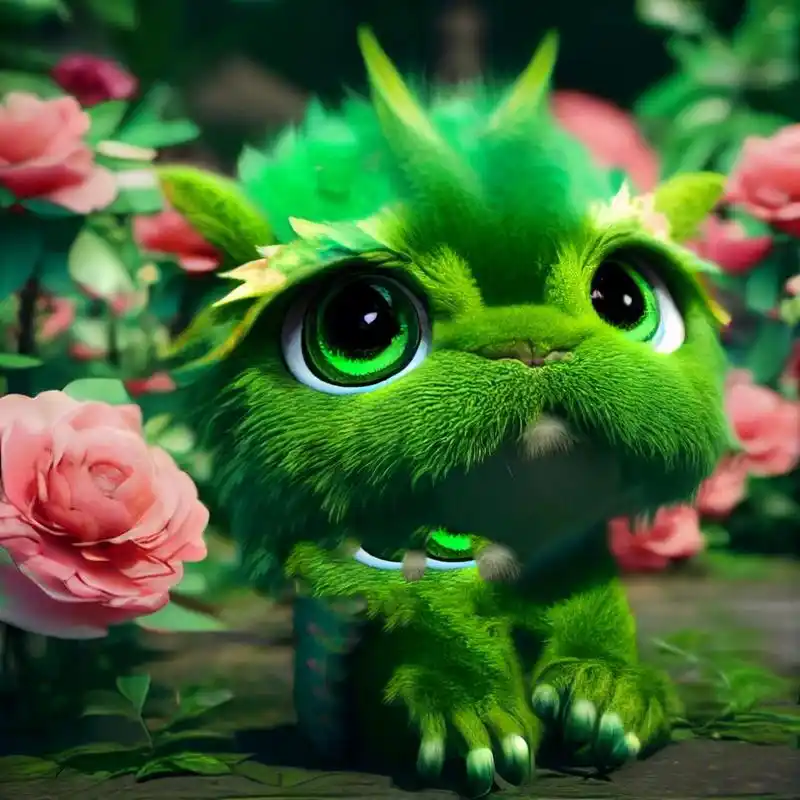 可爱的绿色萌宠小龙