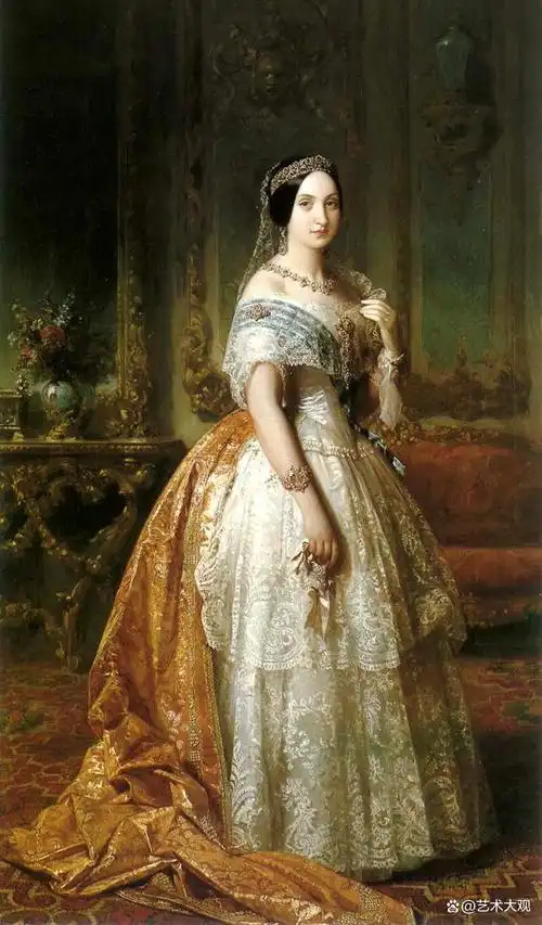 皇室佳人|西班牙宫廷画家费德里科·马德拉佐古典肖像油画作品欣赏