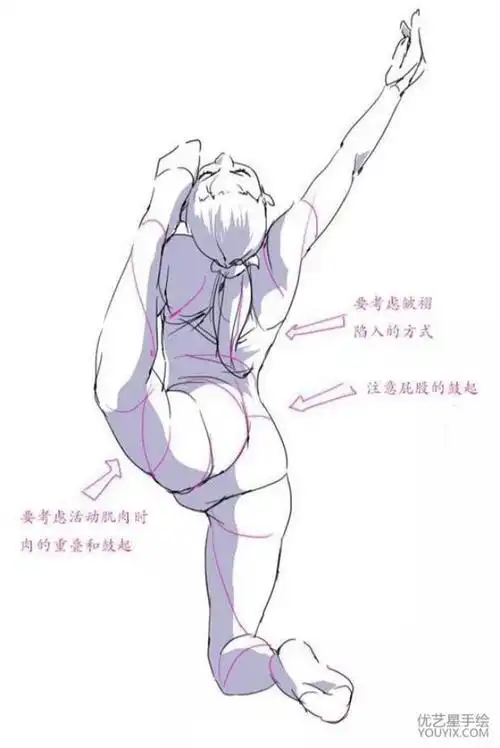 女生各种姿态下的身体结构与肌肉表现教程让肢体更优美自然的方法