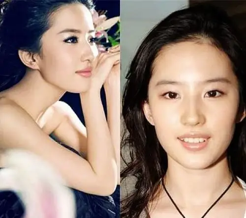 【图】曝刘亦菲化妆和卸妆对比图 不化妆不ps依旧很美