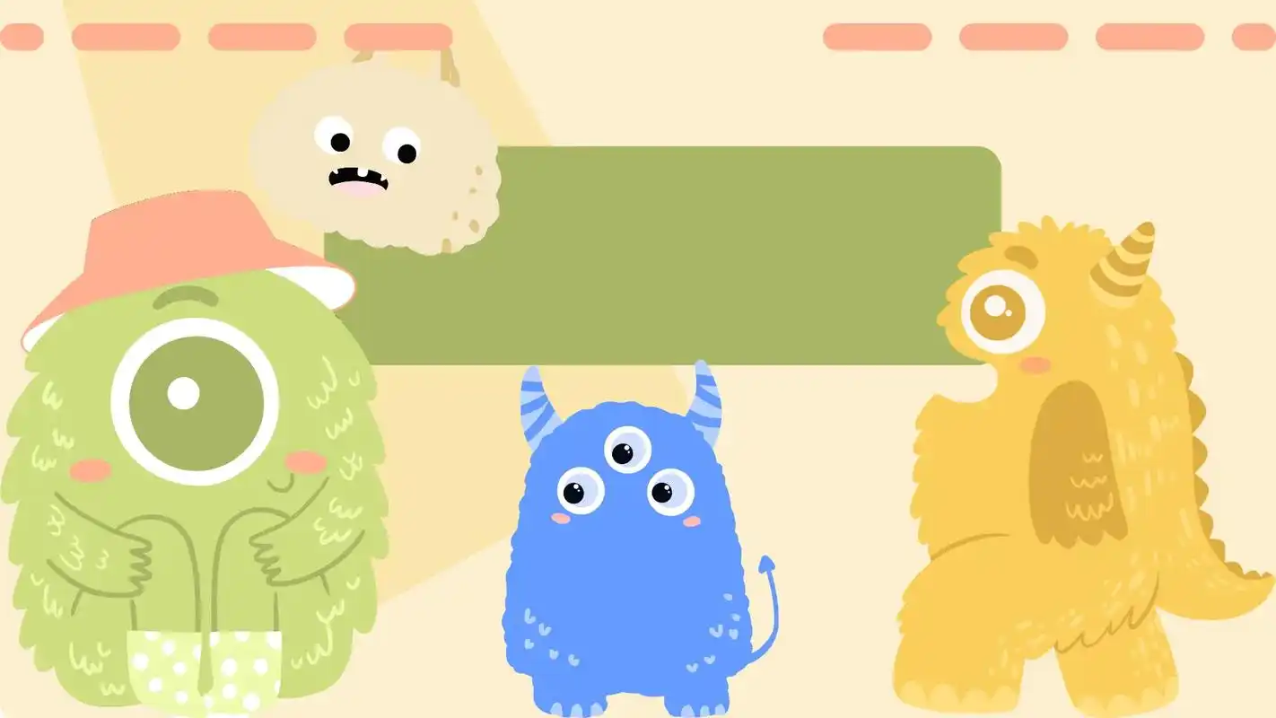 小怪兽ppt背景图.小怪兽好可爱(/ω)害羞 希望能够帮到 - 抖音