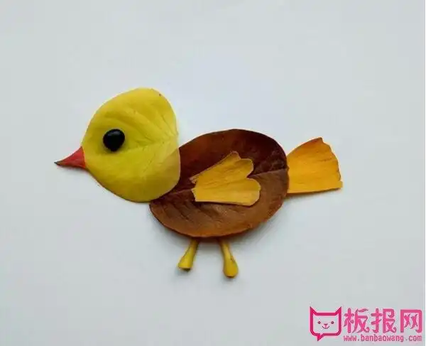 伴宝网 画画 贴画 树叶贴画     有句古话叫"麻雀虽小,五脏俱全"小小