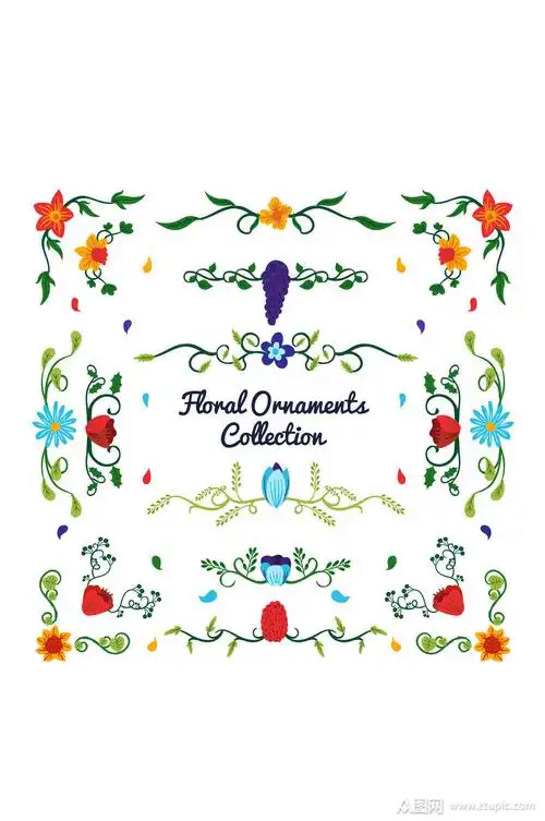 18款卡通花卉花边矢量素材