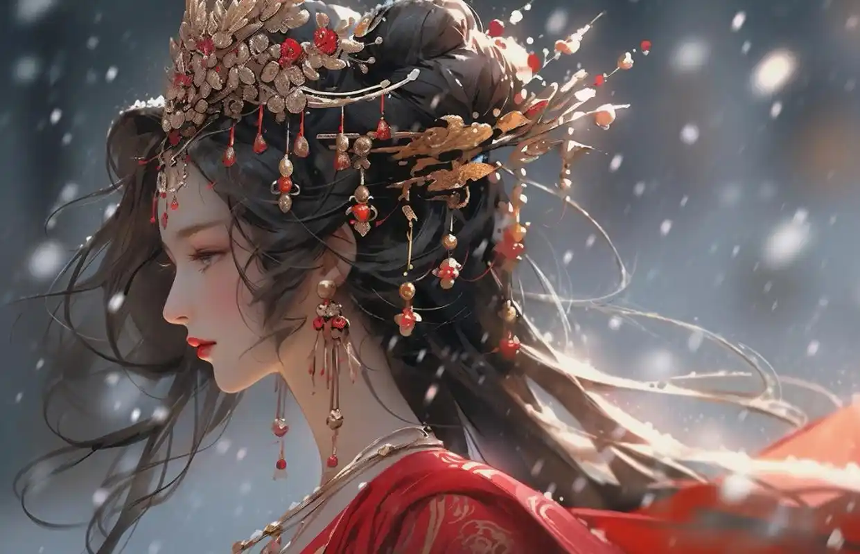 古风红衣女子 78红妆泪,凤冠霞帔的深情体验78  95那天,我穿上