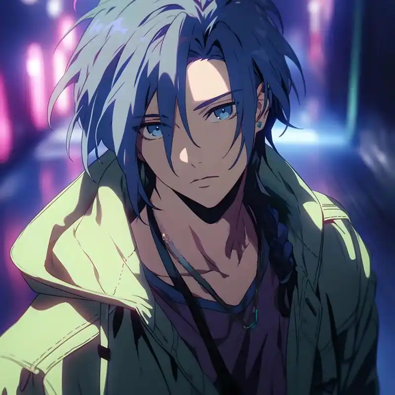 5250蓝发少年动漫头像5250