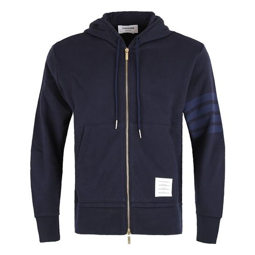 thom browne /汤姆布朗男装 纯色大兜帽四条纹运动衫卫衣外套 mjt249a