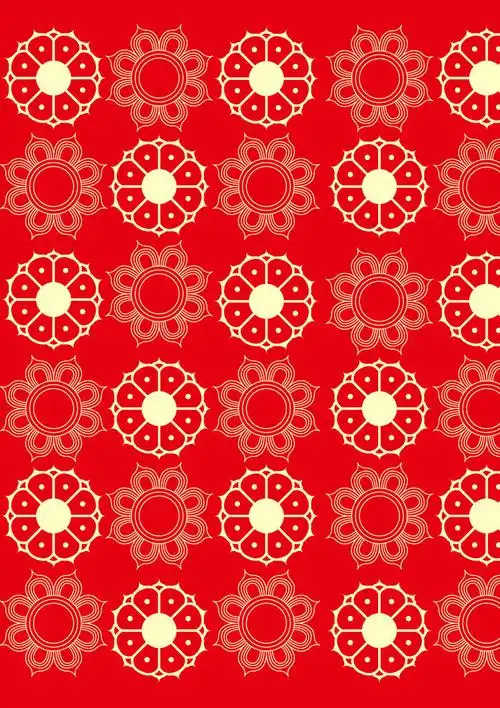 红色花型背景矢量素材_矢量花纹_懒人图库