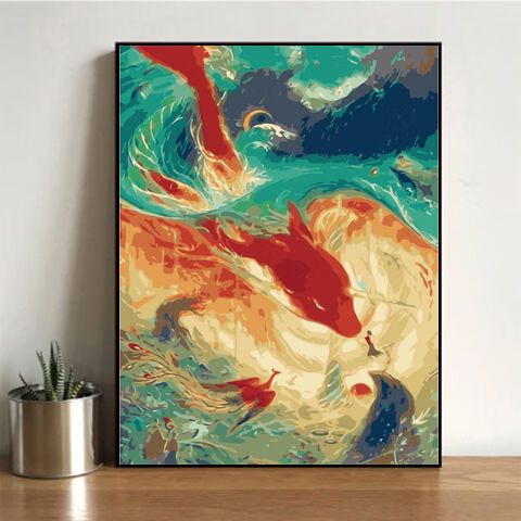 gt045大鱼海棠 40*50一张画布颜料画笔(无框)