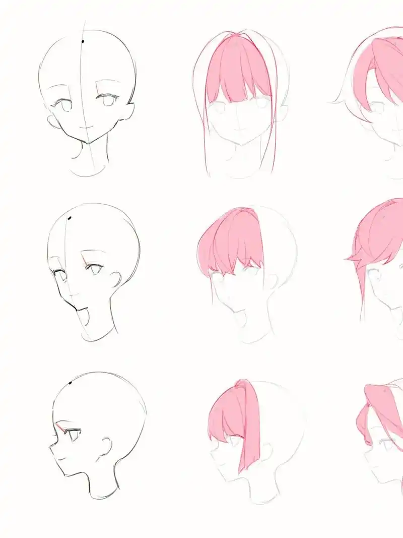 96二次元人物刘海画法合集.