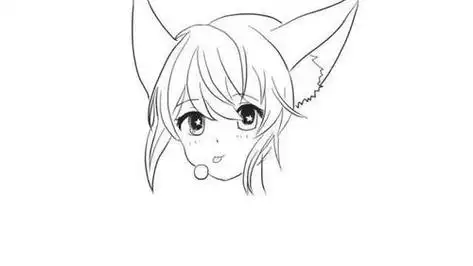 动漫女孩人物简笔画带色