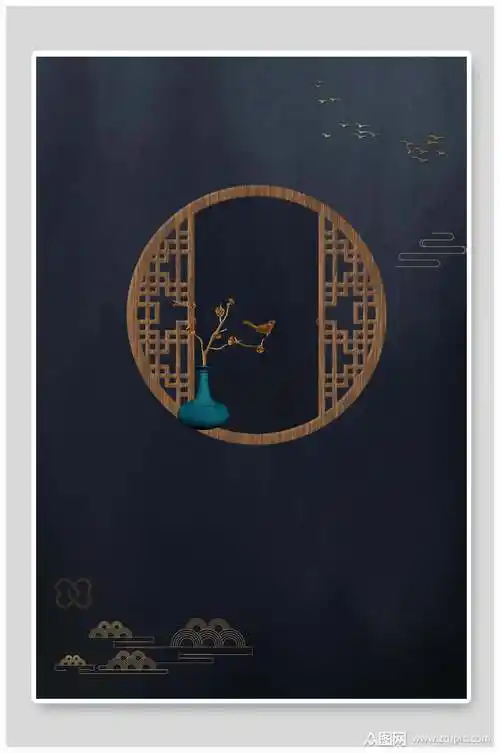 简约中国风意境房地产背景素材