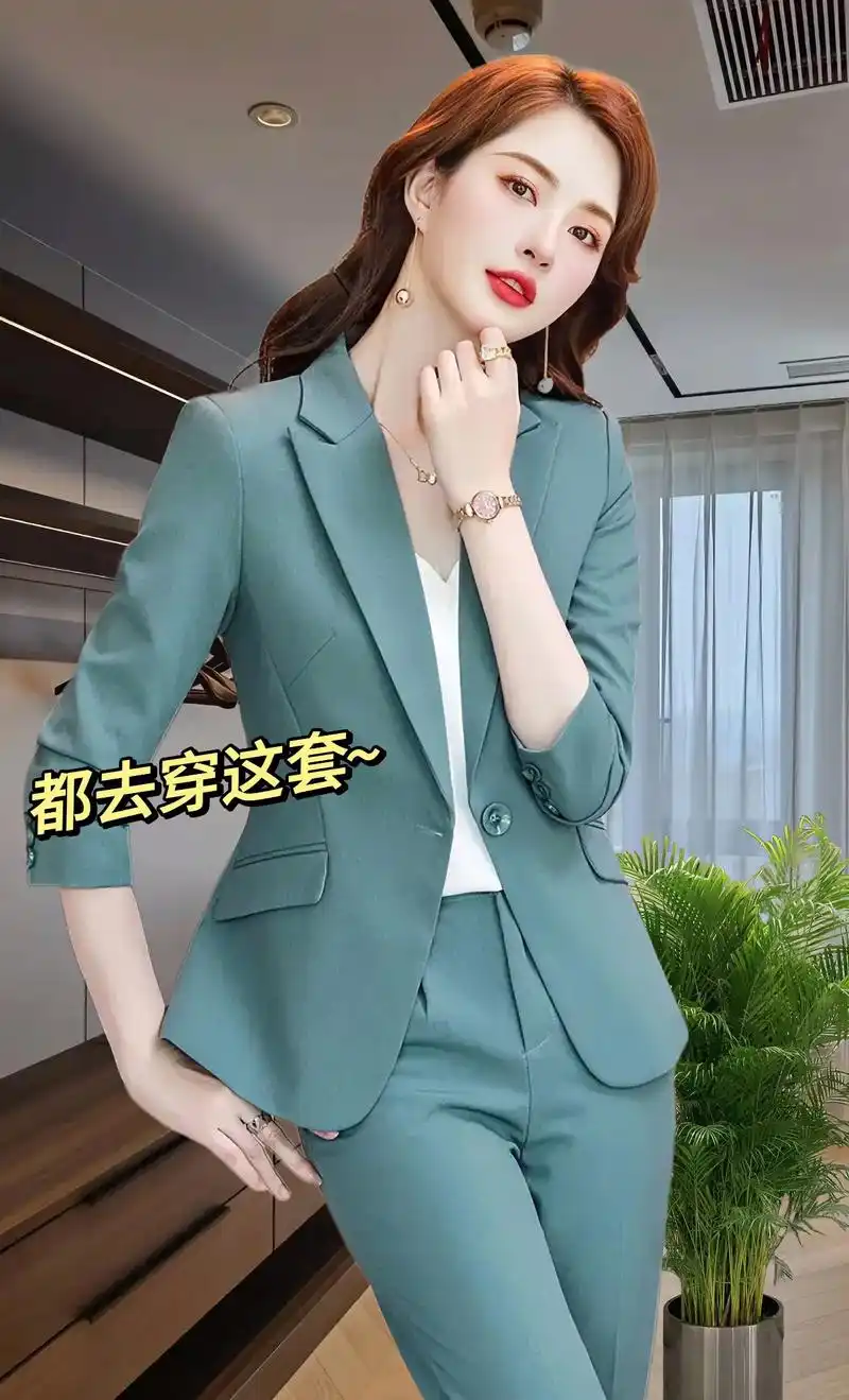 小西服外套女春秋新款小个子短款职业正装气质女神范西服套装