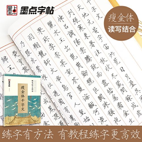 墨点字帖 硬笔临古碑帖·瘦金体千字文 学生硬笔书法临摹练字古帖 摹