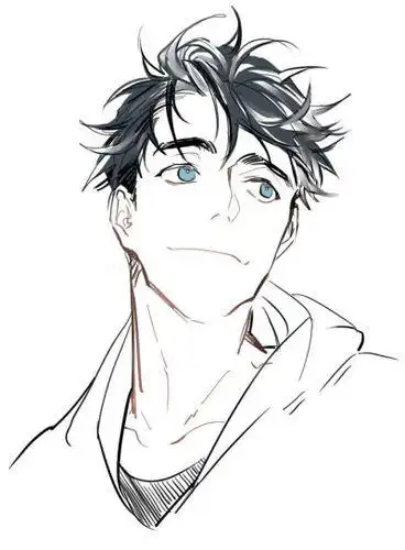 正面少年简笔画阳光