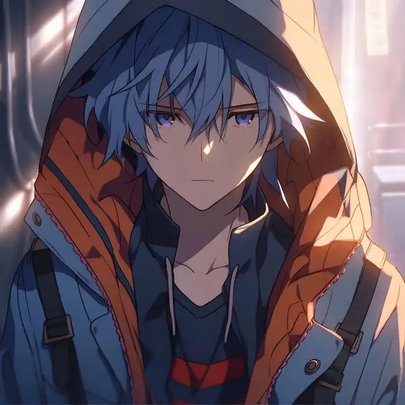 5250蓝发少年动漫头像5250