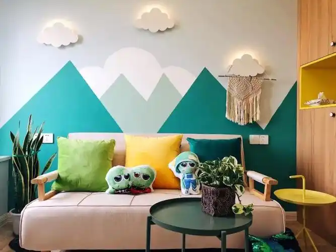 的墙面,那么也可以考虑把这面墙设计成一个整体去刷不同颜色的墙面漆