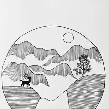 简单易上手的风景线条画,零基础小白必备