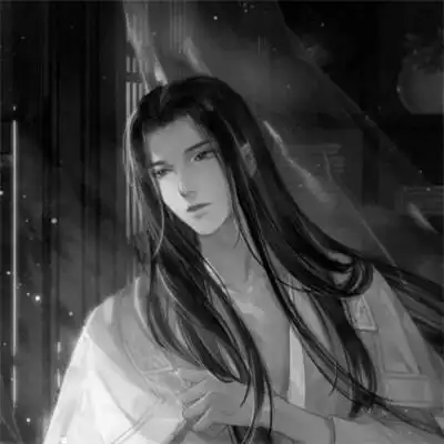 漫画古风男生头像黑白高清图片