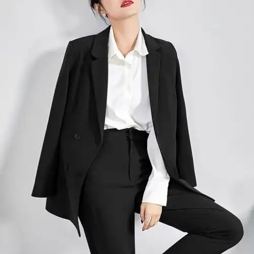 宽松休闲西服套装休闲显瘦气质套装#秋冬穿搭  #西服穿搭  #西装外套