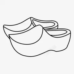 木屐鞋荷兰木屐无领带鞋木鞋图标高清图片