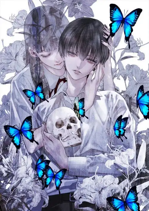 双人抱蝴蝶骷髅