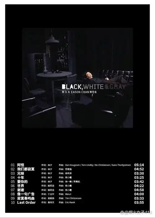 陈奕迅今日专辑推荐黑白灰
