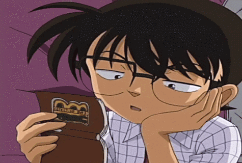 名侦探柯南托腮思考看书gif动图_动态图_表情包下载_soogif