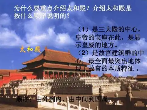 介绍太和殿是 按什么顺序说明的?