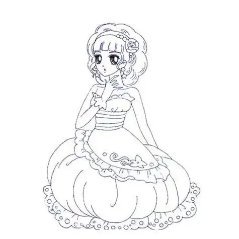 美女简笔画卡通漫画人物简笔画素材漂亮的动漫女孩简笔图片儿童学