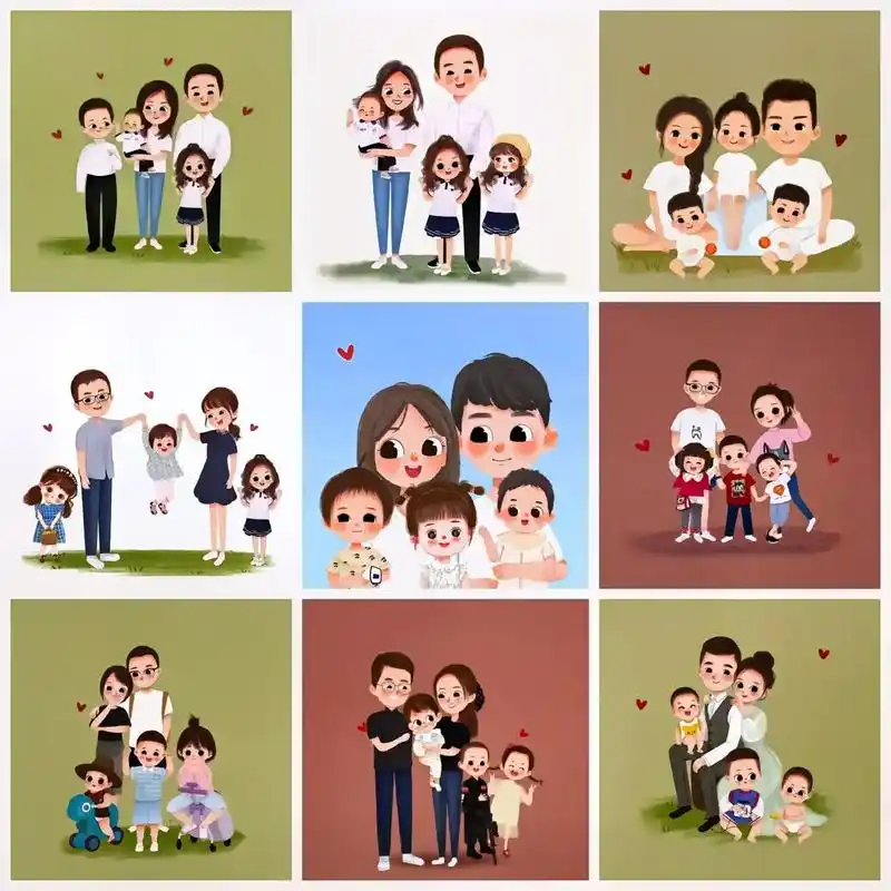 头像 #一家五口 #全家福头像 小小的幸福#抖音小助手  - 抖音