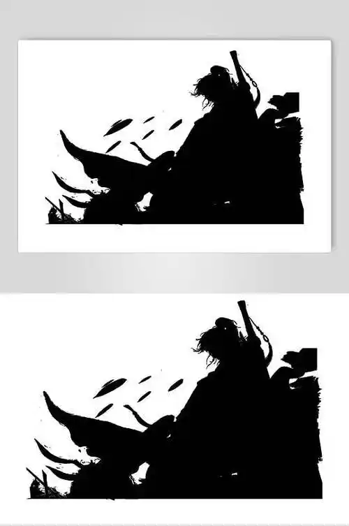 黑白唯美高端创意水墨武侠侠客素材