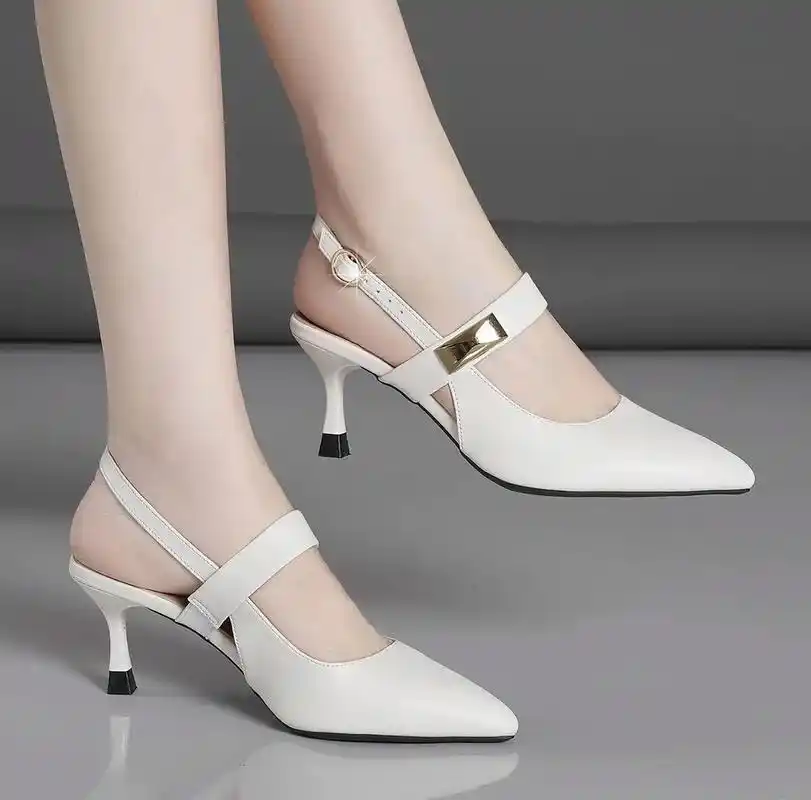 白色包头女鞋,时尚高跟凉鞋,#尖头高跟鞋 让你的夏季更加时尚 - 抖音