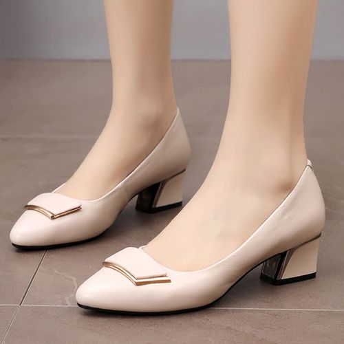 上海登云中跟妈妈真皮软底皮鞋4050岁春秋季单鞋软皮舒适中年女鞋