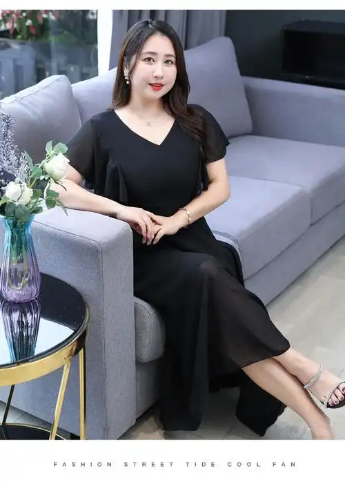 胖人胖妹30-40岁妇女遮肚子200斤加肥加大码女装连衣裙胖妹妹夏装200