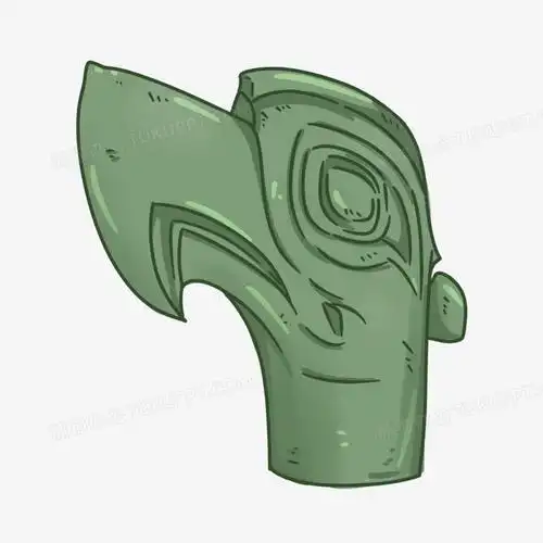 手绘卡通三星堆鸟头免抠素材