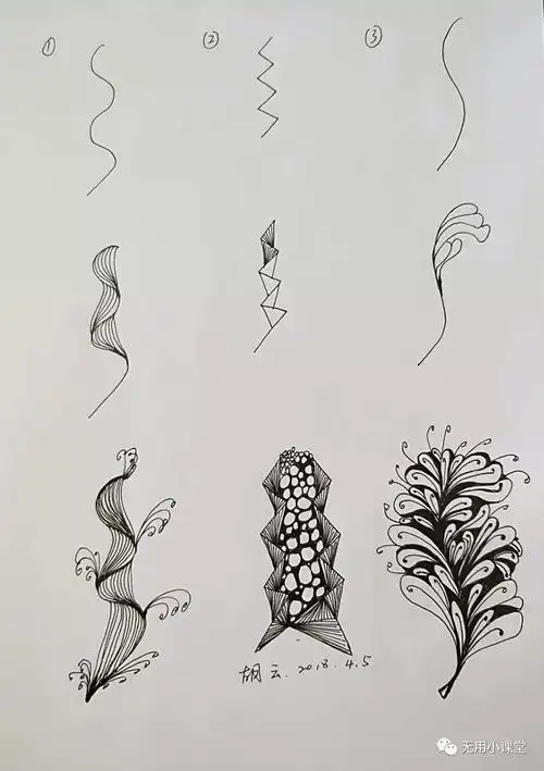 原创无用小课堂线条的魅力之禅绕画1