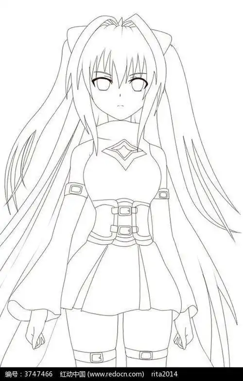 第5页卡通人物简笔画美少女美丽彩色动漫人物美少女战士简笔画图片