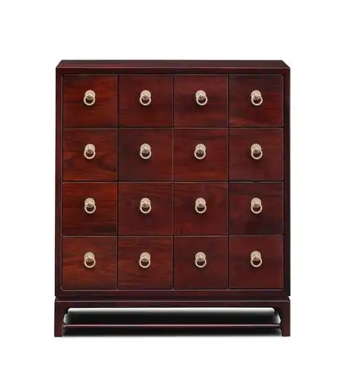 大红酸枝方角红木小药柜文玩柜运费到付