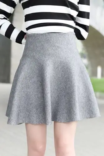 韩国百搭高腰短裙褶皱半身裙