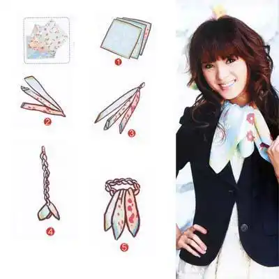 正方形围巾的系法(小方巾的10种最美系法)