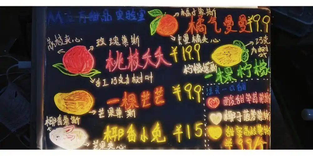 甜品摆摊手绘展板