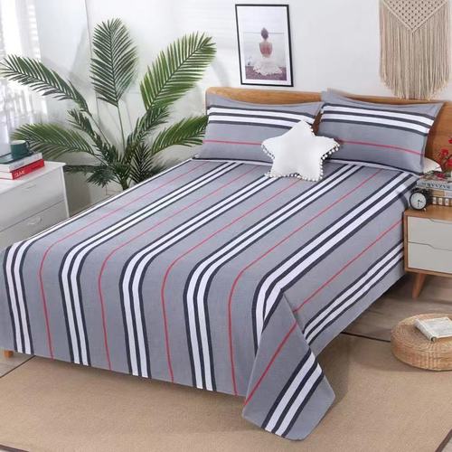 老粗布床单粗布加厚加大床单多尺寸学生宿舍单人被单炕单灰方格1221米