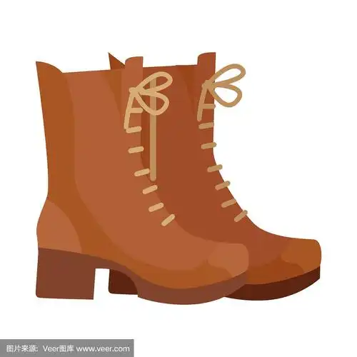 一双靴子矢量插图在平面设计
